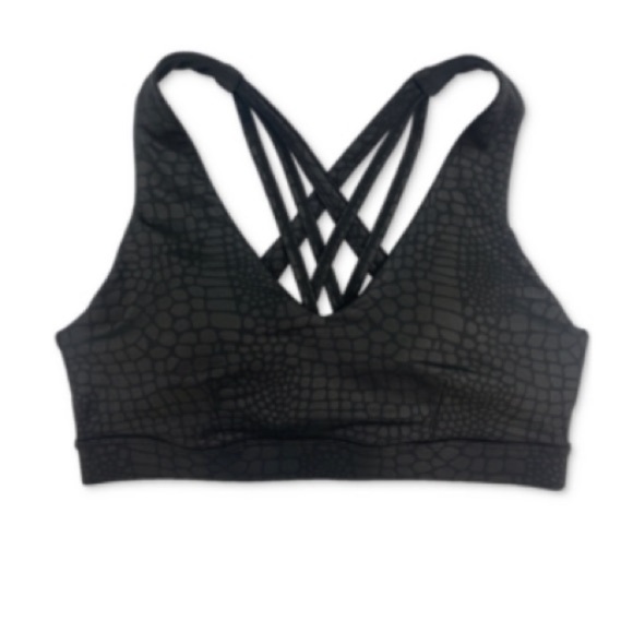 ID Ideology Women S Tonal Print Strappy Low Impact Sports Bra Black Size Large - Picture 6 of 10